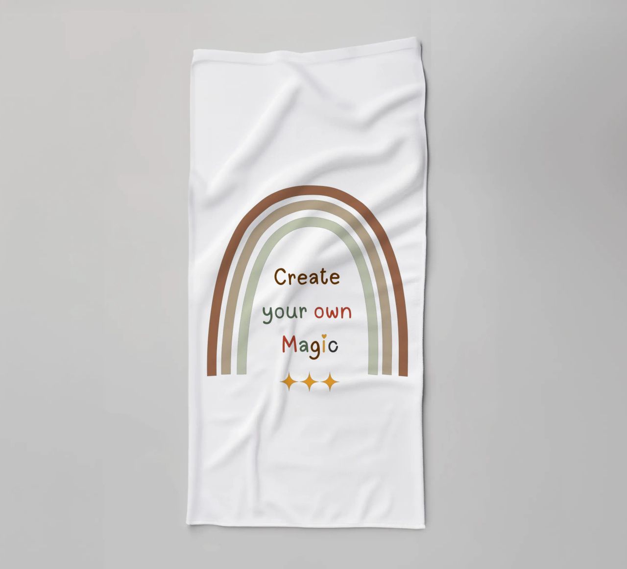 Créez votre propre magie - Minimalist Boho Rainbow Print serviette de bain de Sprouts & Sparks