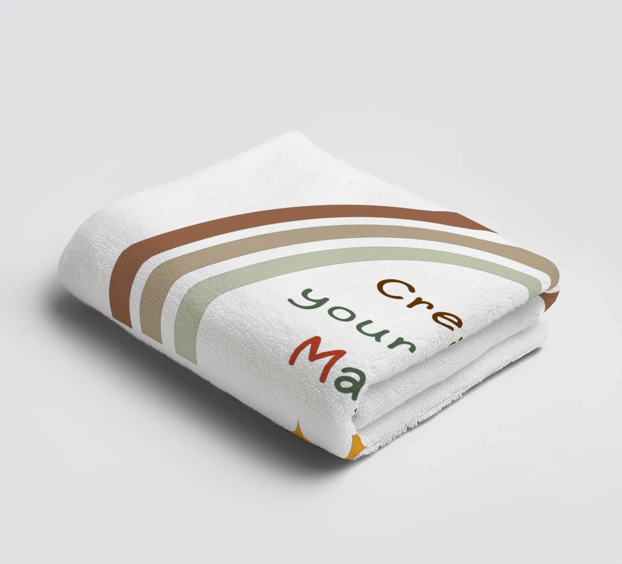 Créez votre propre magie - Minimalist Boho Rainbow Print serviette de bain de Sprouts & Sparks