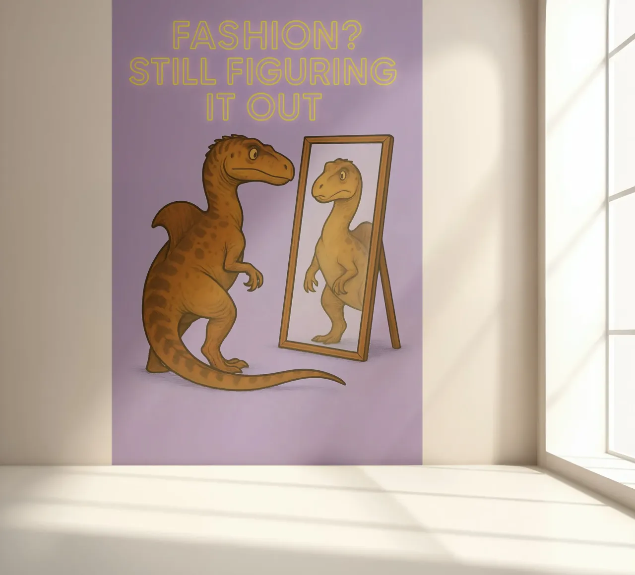 Grappige Concavenator Meme fotobehang van Funny Humor Art