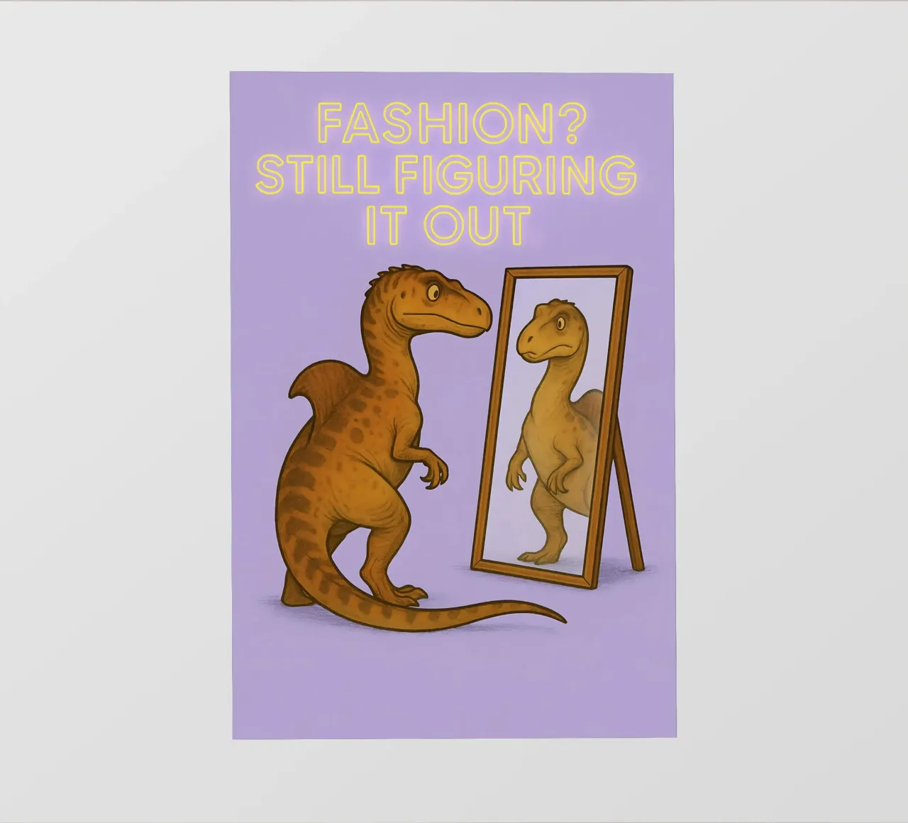 Grappige Concavenator Meme fotobehang van Funny Humor Art