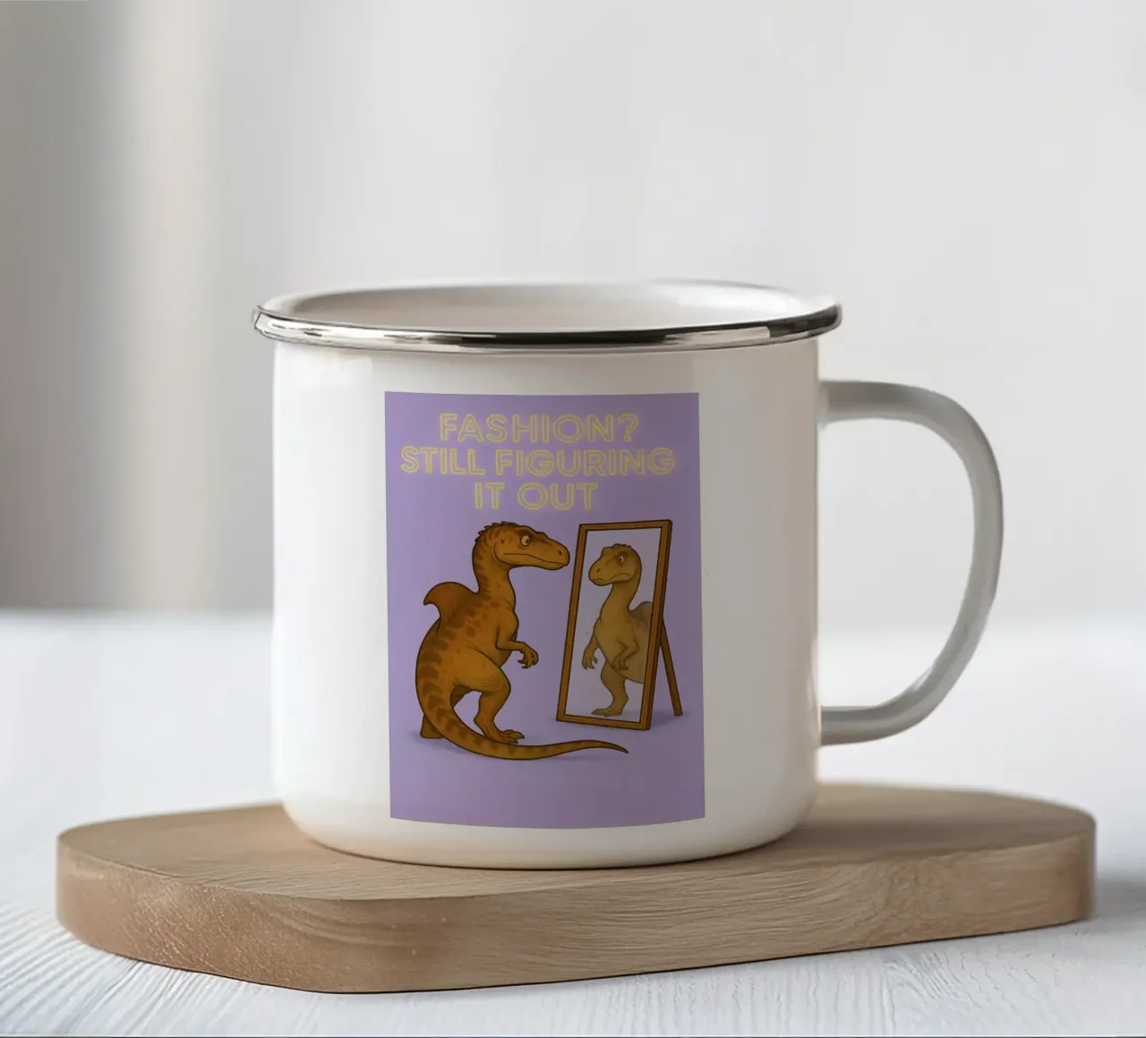Funny Concavenator Meme tazza in smalto da Funny Humor Art