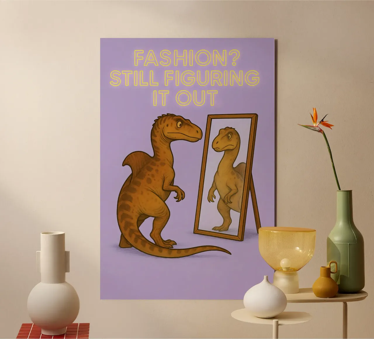 Funny Concavenator Meme alluminio dibond da Funny Humor Art