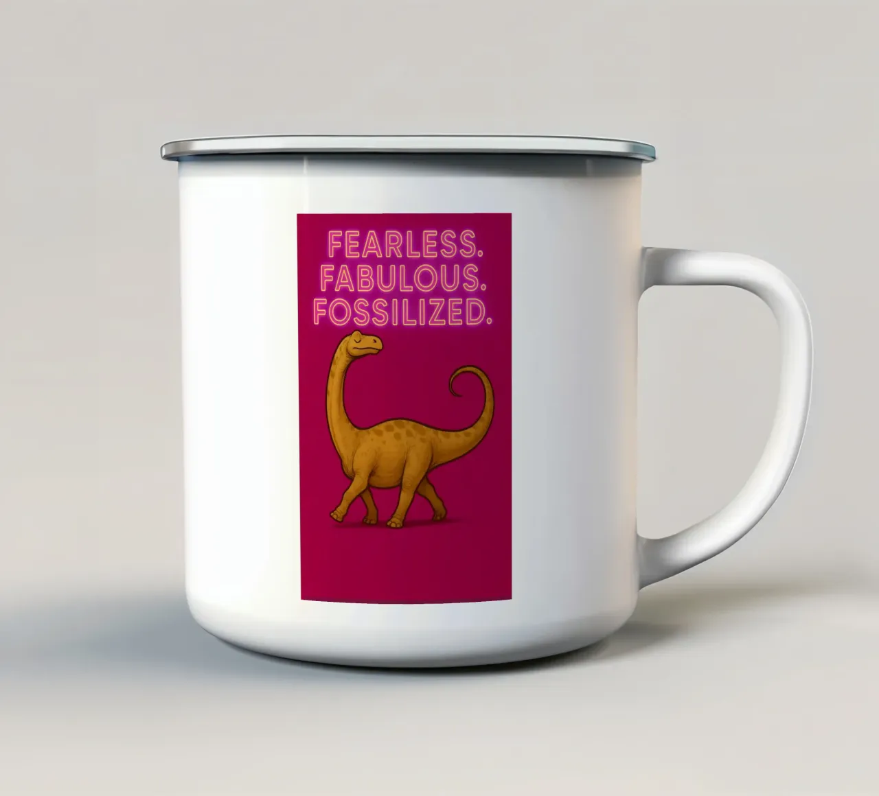 Divertente Meme di Dreadnoughtus tazza in smalto da Funny Humor Art