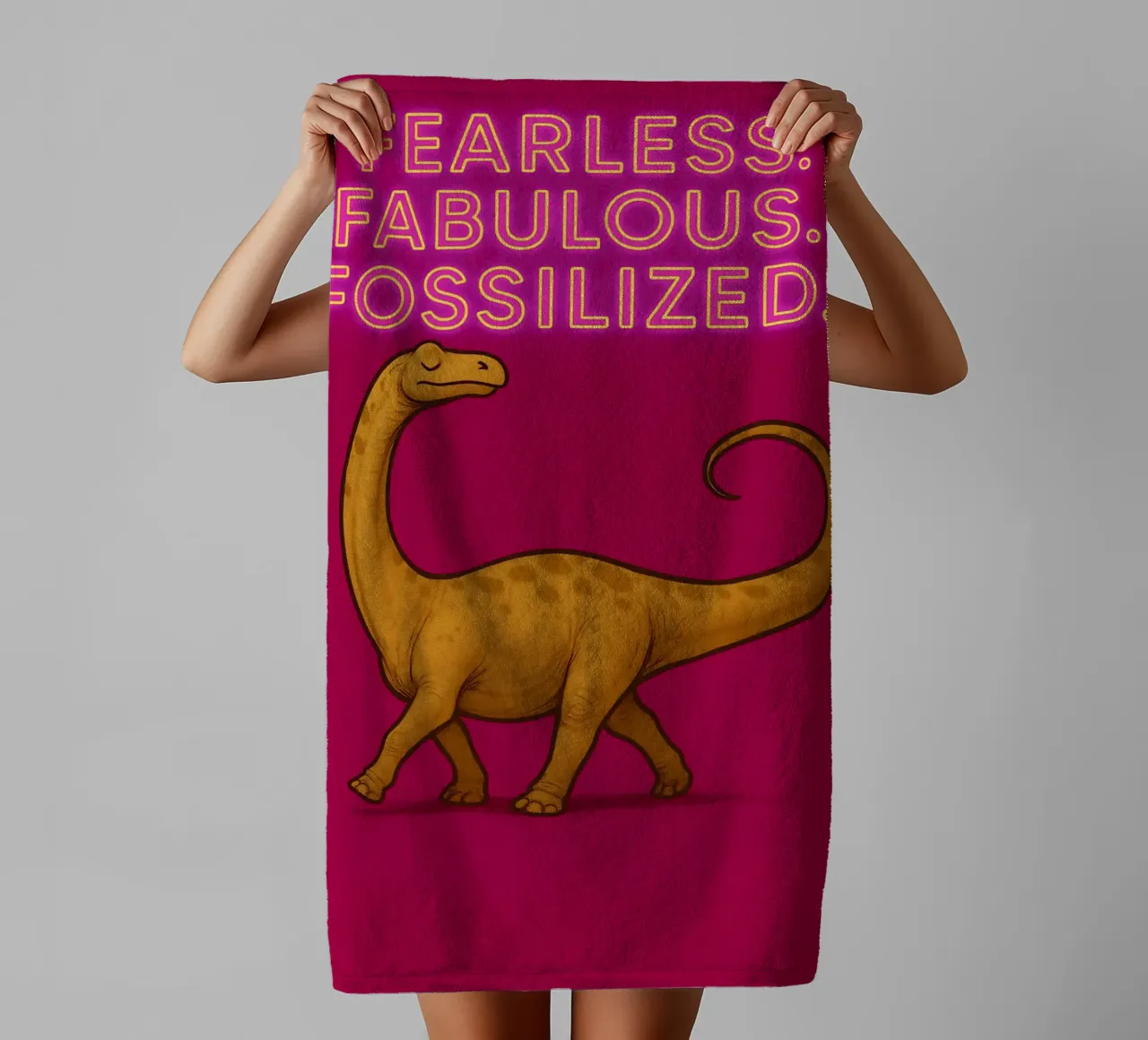 Funny Dreadnoughtus Meme towel by Funny Humor Art