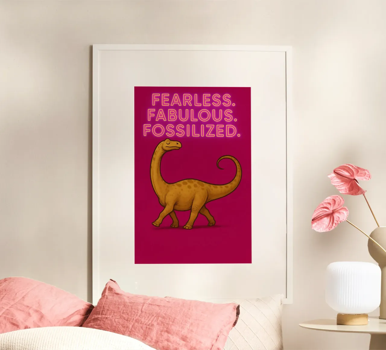 Divertente Meme di Dreadnoughtus poster con telaio in alluminio da Funny Humor Art