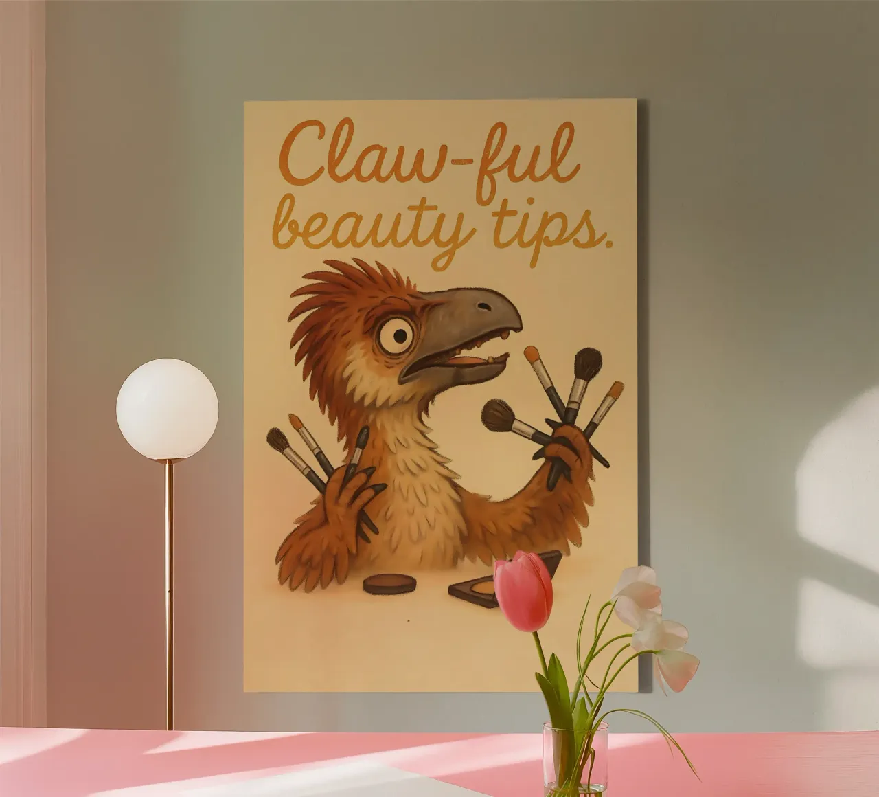 Funny Beipiaosaurus Meme canvas with Floater frame by Funny Humor Art