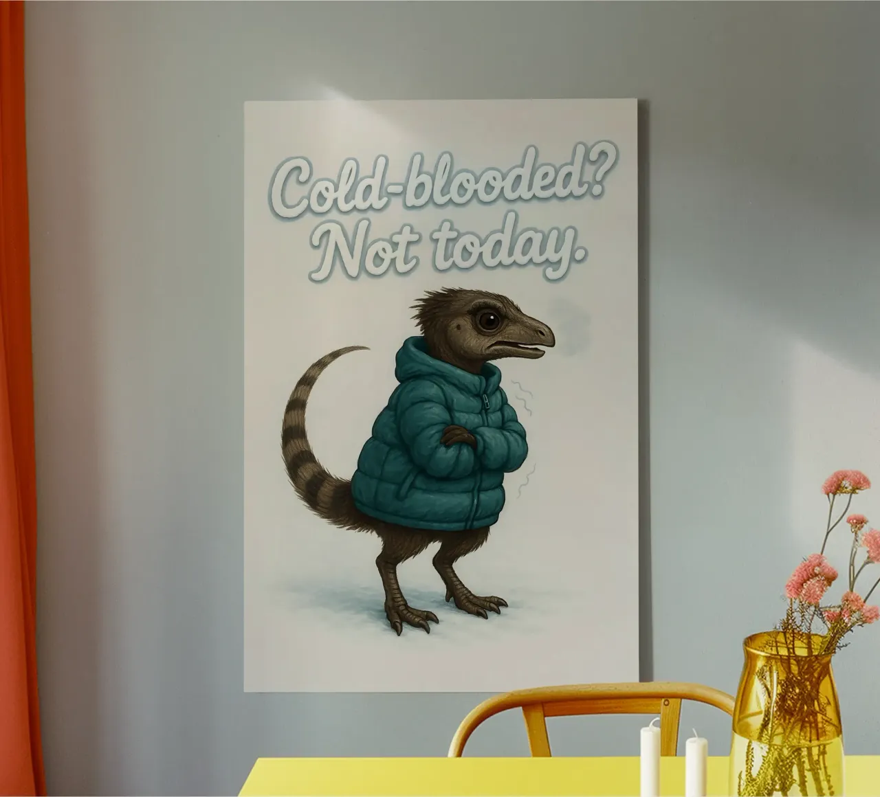 Grappige Leaellynasaura Meme canvas met Baklijst van Funny Humor Art