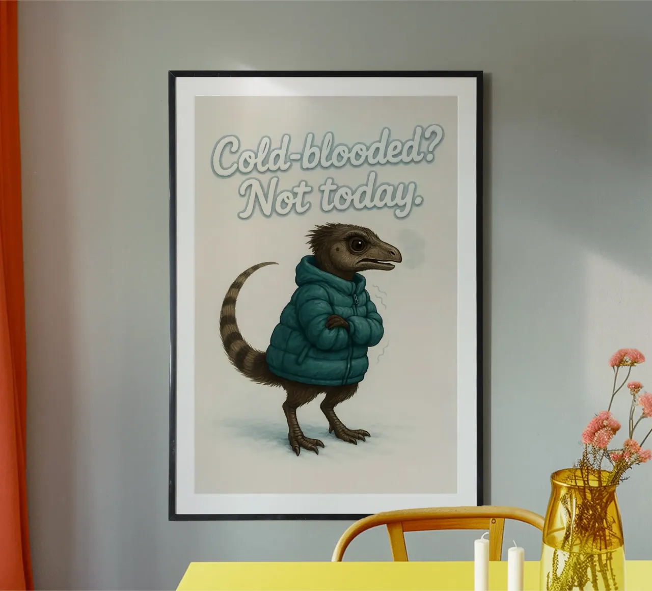 Divertente Meme di Leaellynasaura poster con telaio in alluminio da Funny Humor Art