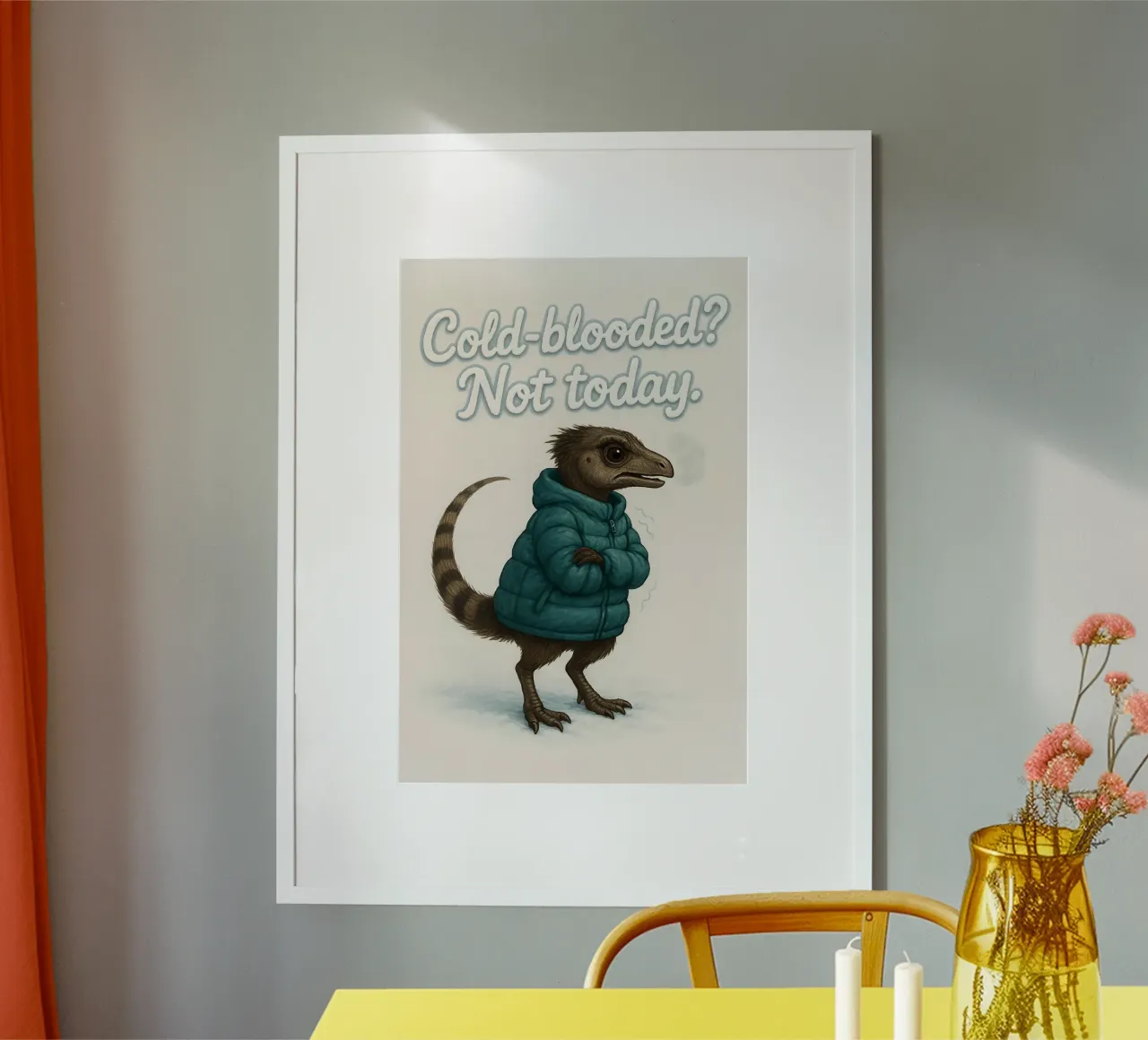 Divertente Meme di Leaellynasaura poster con telaio in alluminio da Funny Humor Art