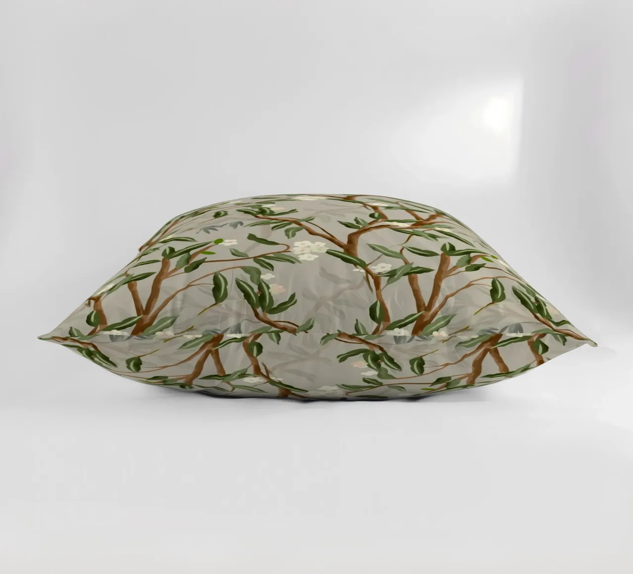 Chinoiserie branches and small white flowers pattern handpai cuscino da mysteriouscoco