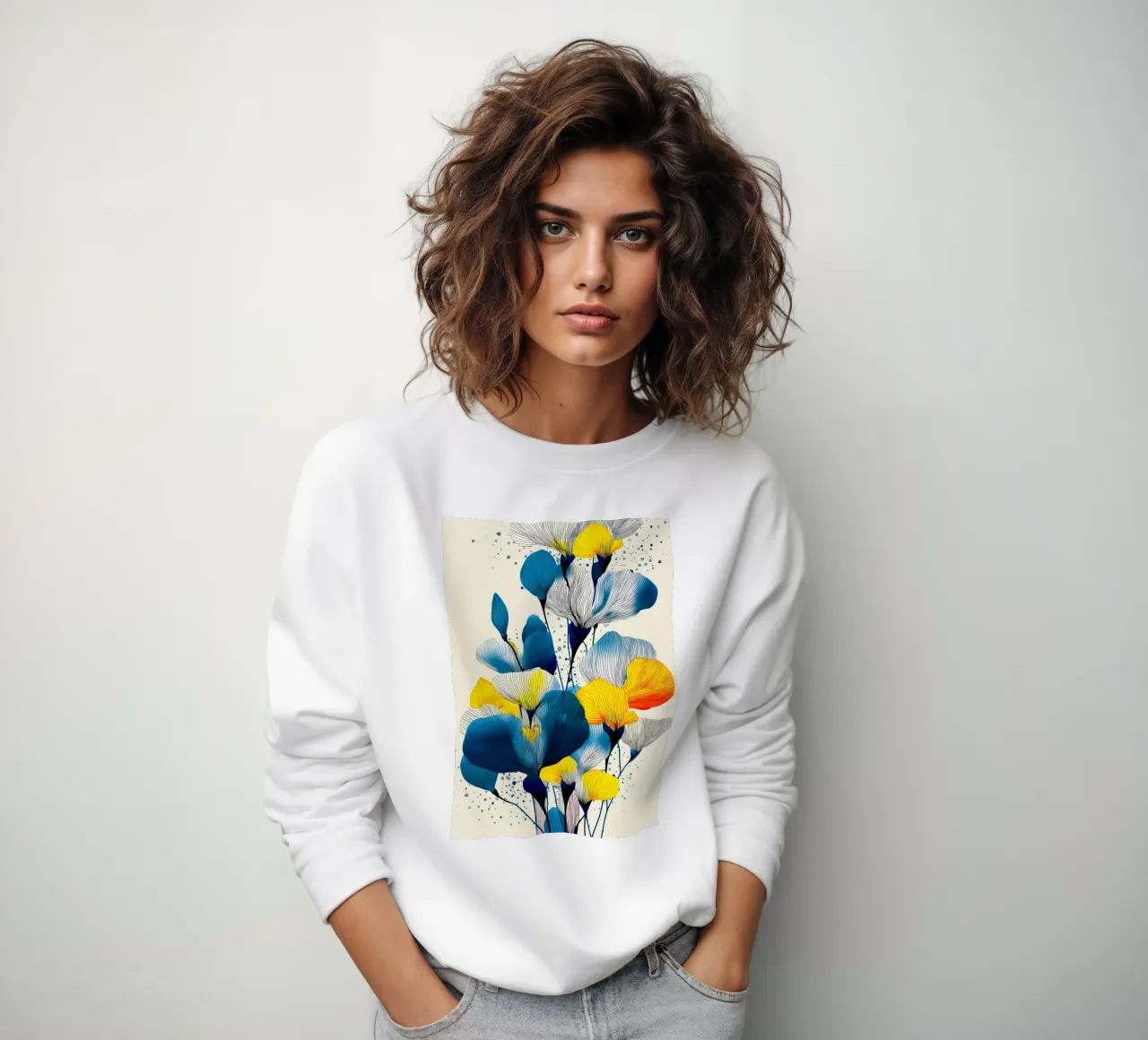 Irises flowers sweatshirt by Justyna Jaszke JBJart