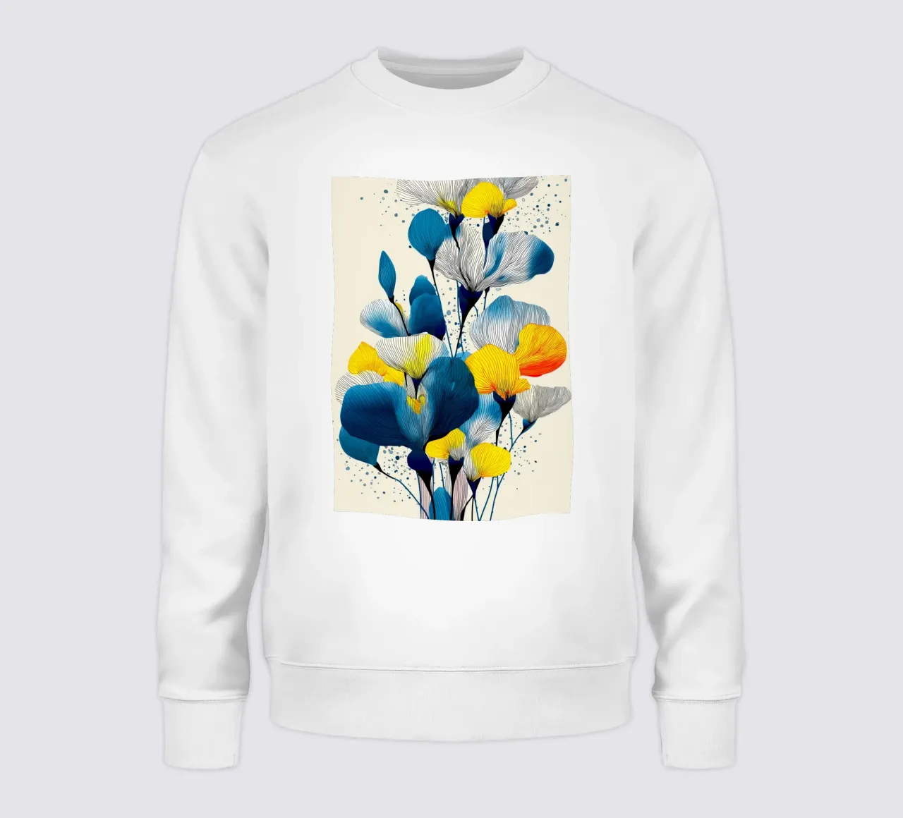 Irises flowers sweatshirt by Justyna Jaszke JBJart