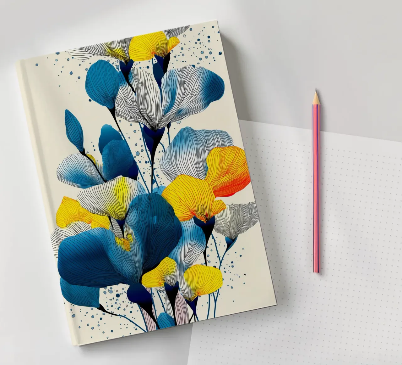 Irises flowers notebook by Justyna Jaszke JBJart
