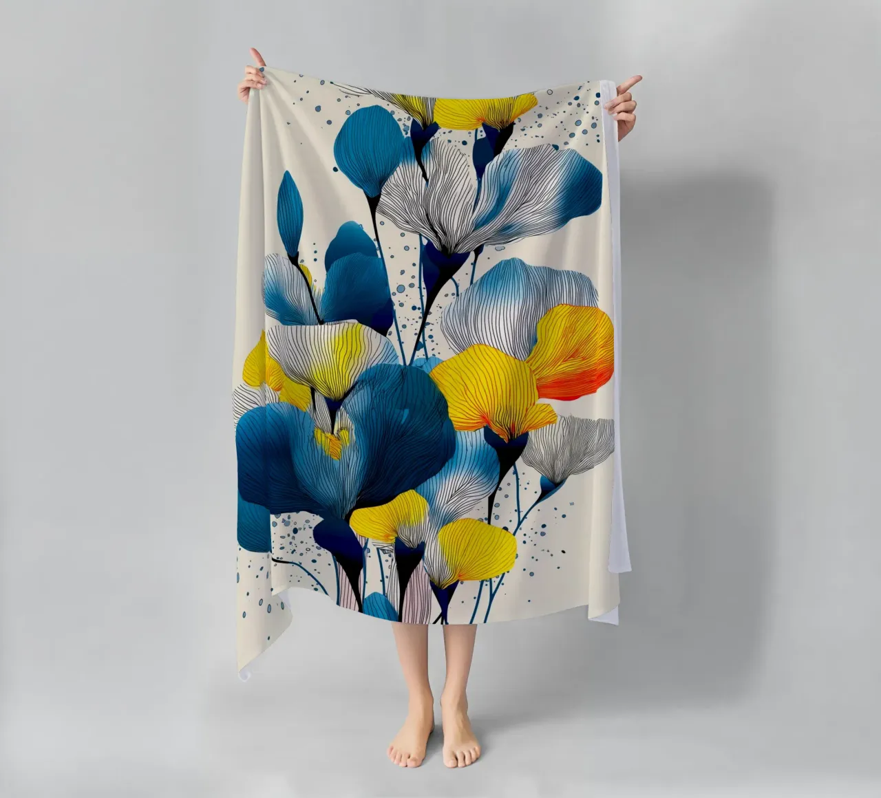 Fiori di iris telo mare da Justyna Jaszke JBJart