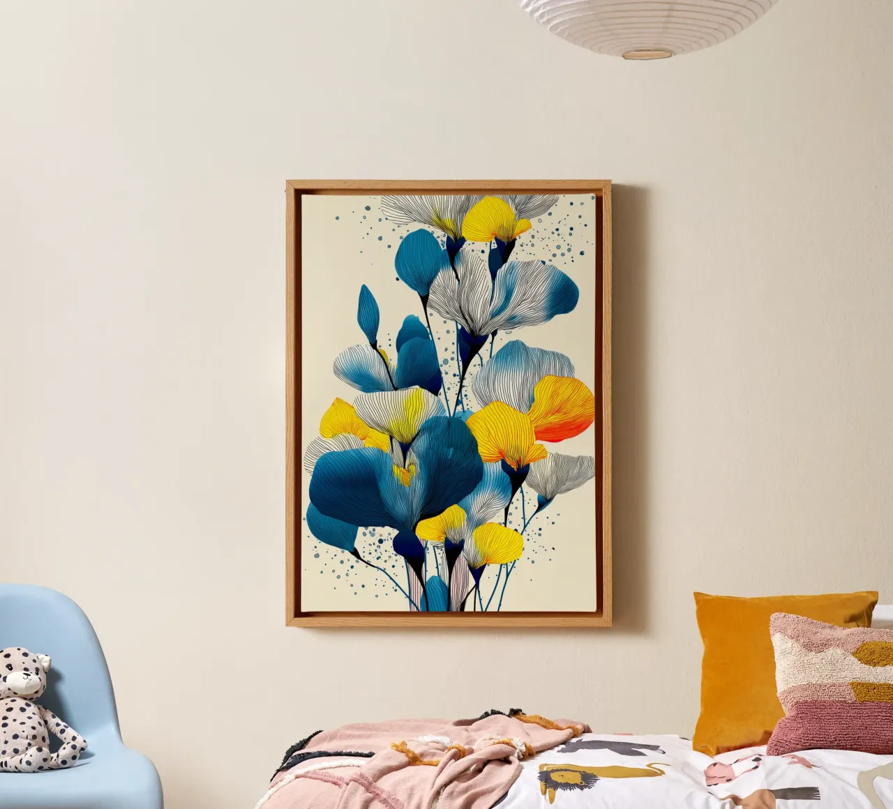 Fiori di iris tela con Cornice a cassetta da Justyna Jaszke JBJart