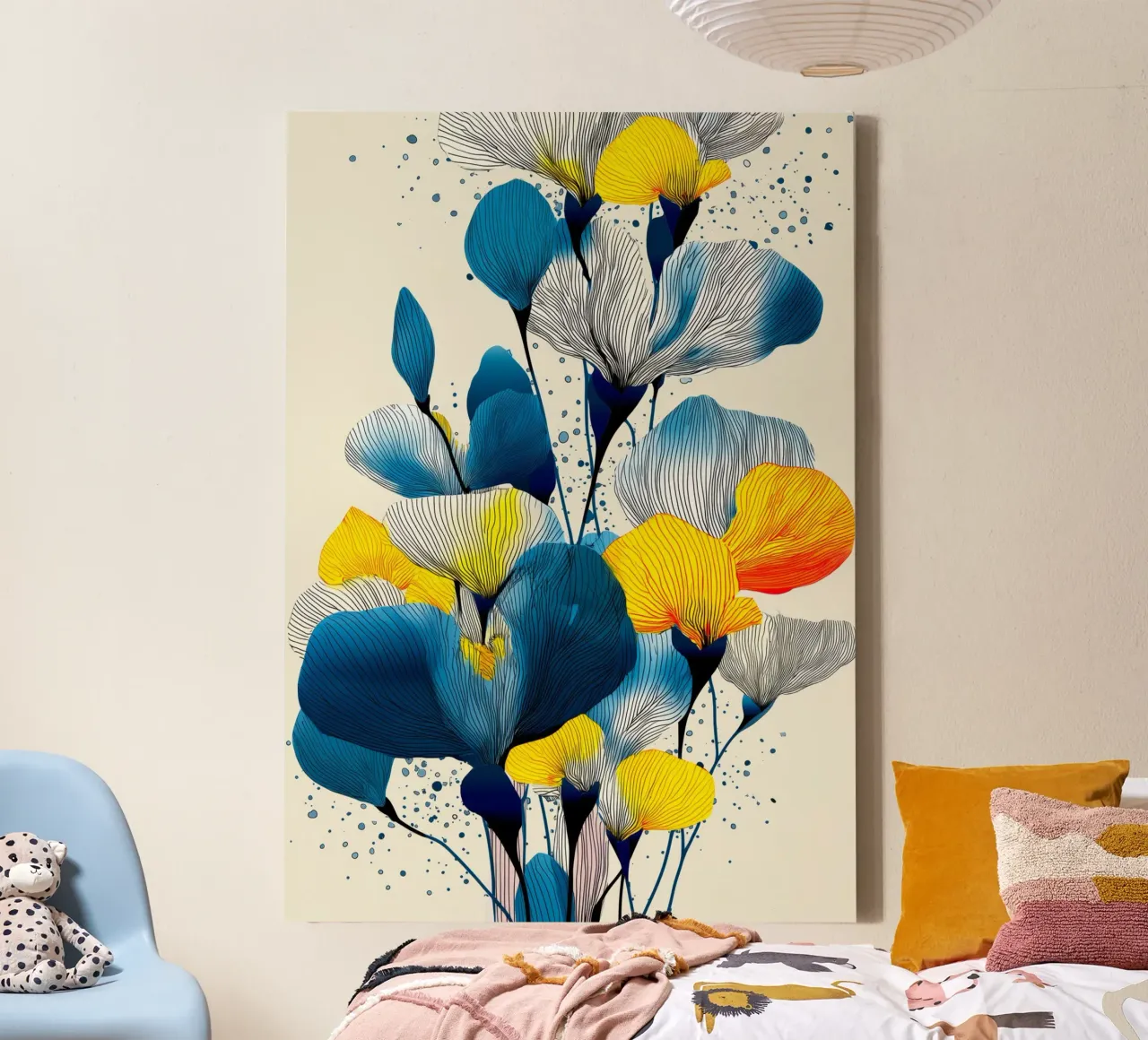 Fiori di iris tela con Cornice a cassetta da Justyna Jaszke JBJart