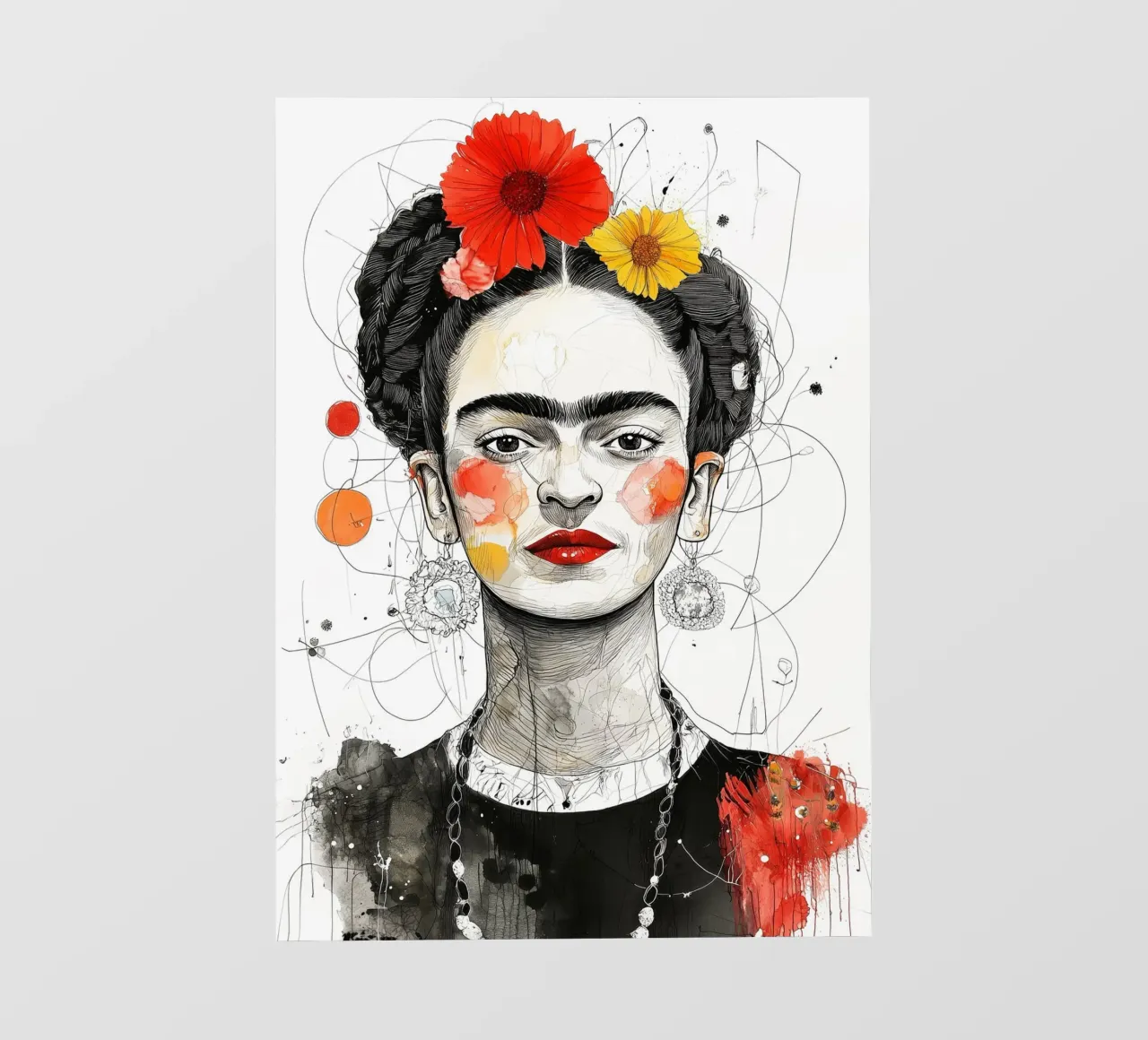 Ritratto di Frida telo in pvc da Justyna Jaszke JBJart