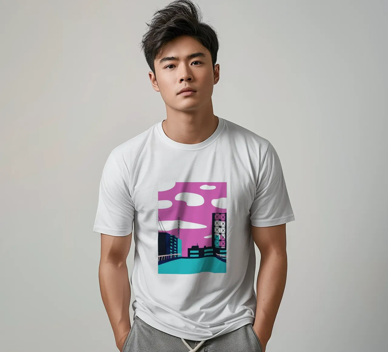 Op het gebouw t-shirt van TODAY'S SHOP