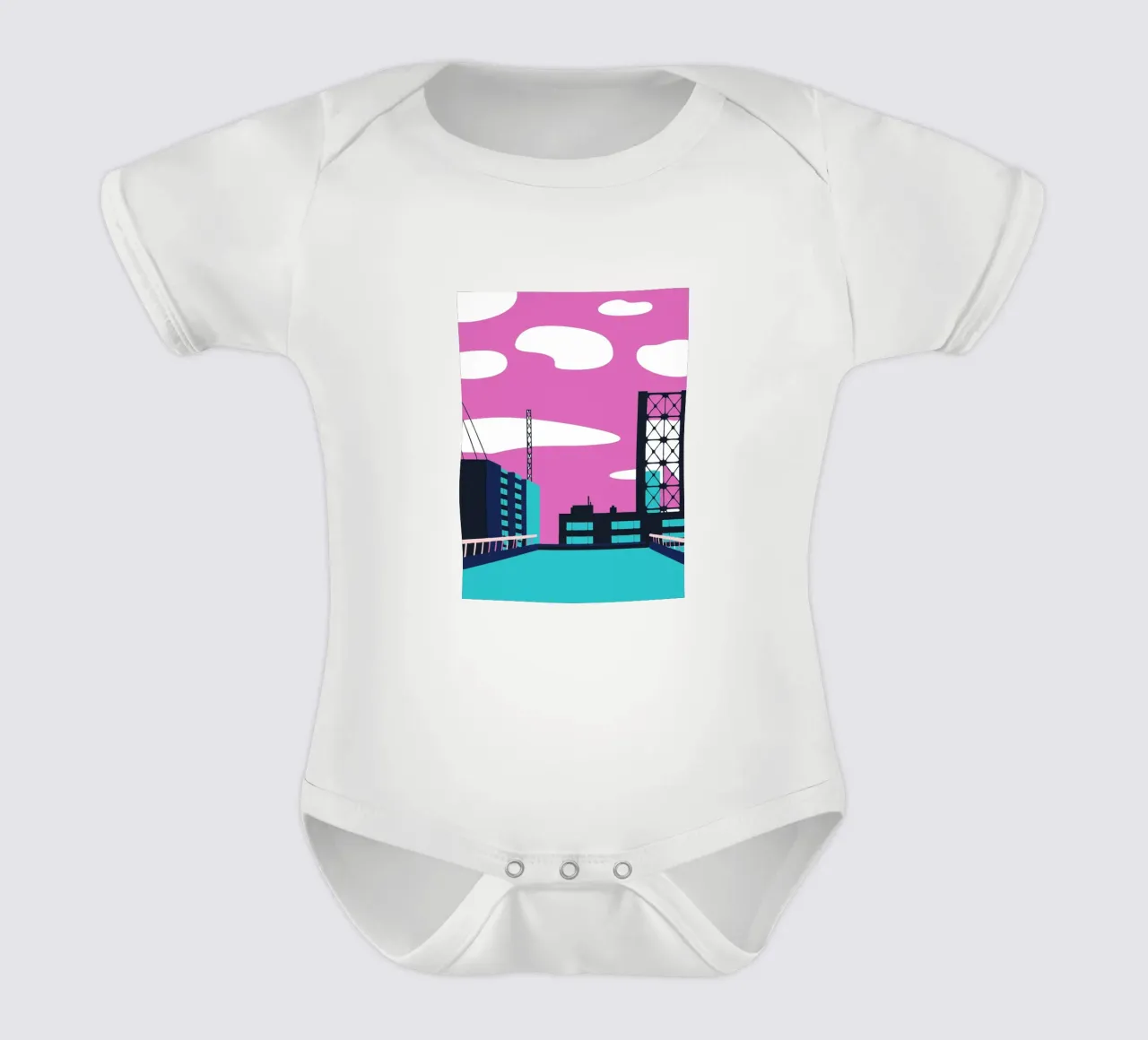 On The Building short-sleeve baby romper by TODAY'S SHOP