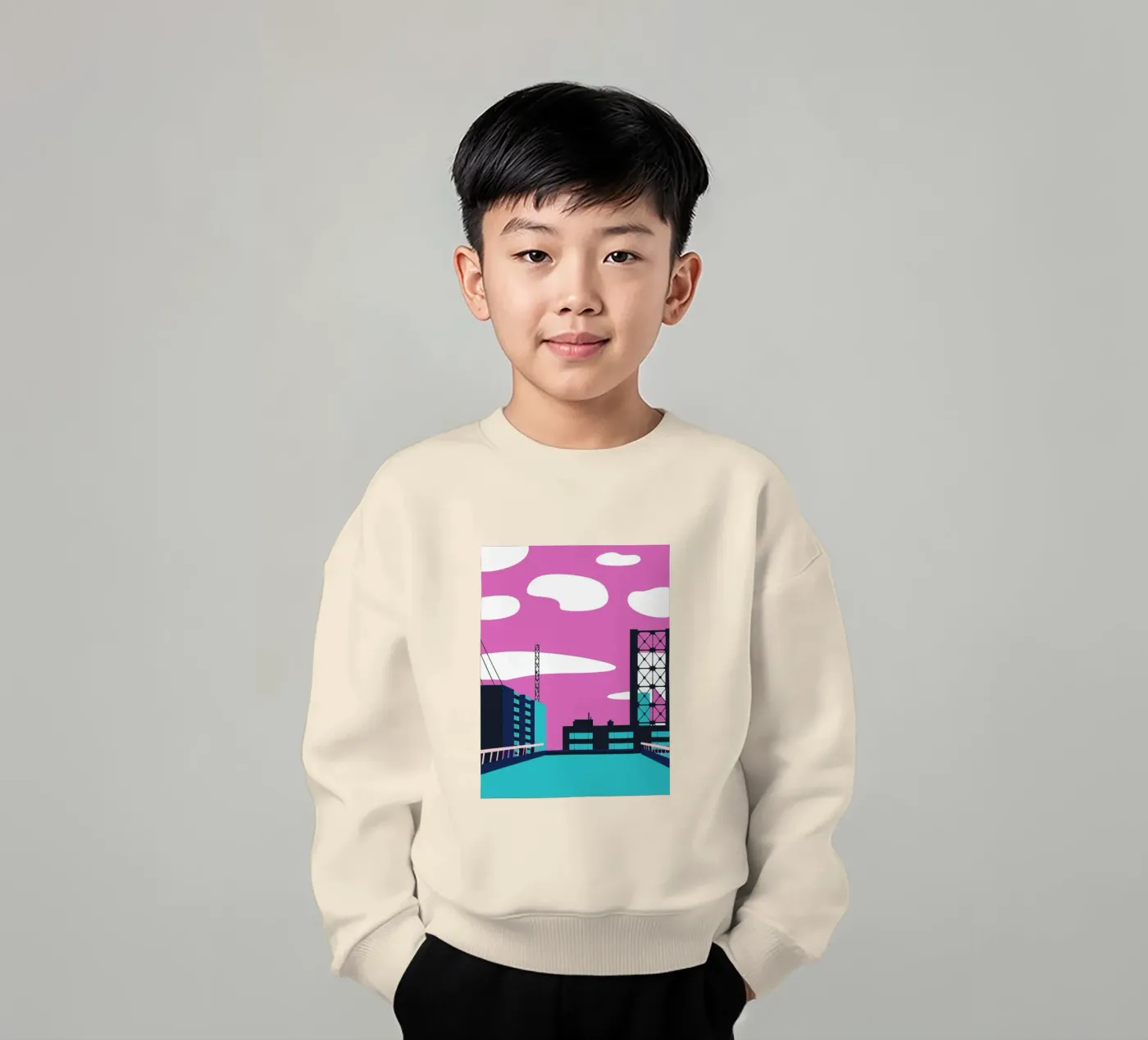 Op het gebouw kinder sweatshirt van TODAY'S SHOP