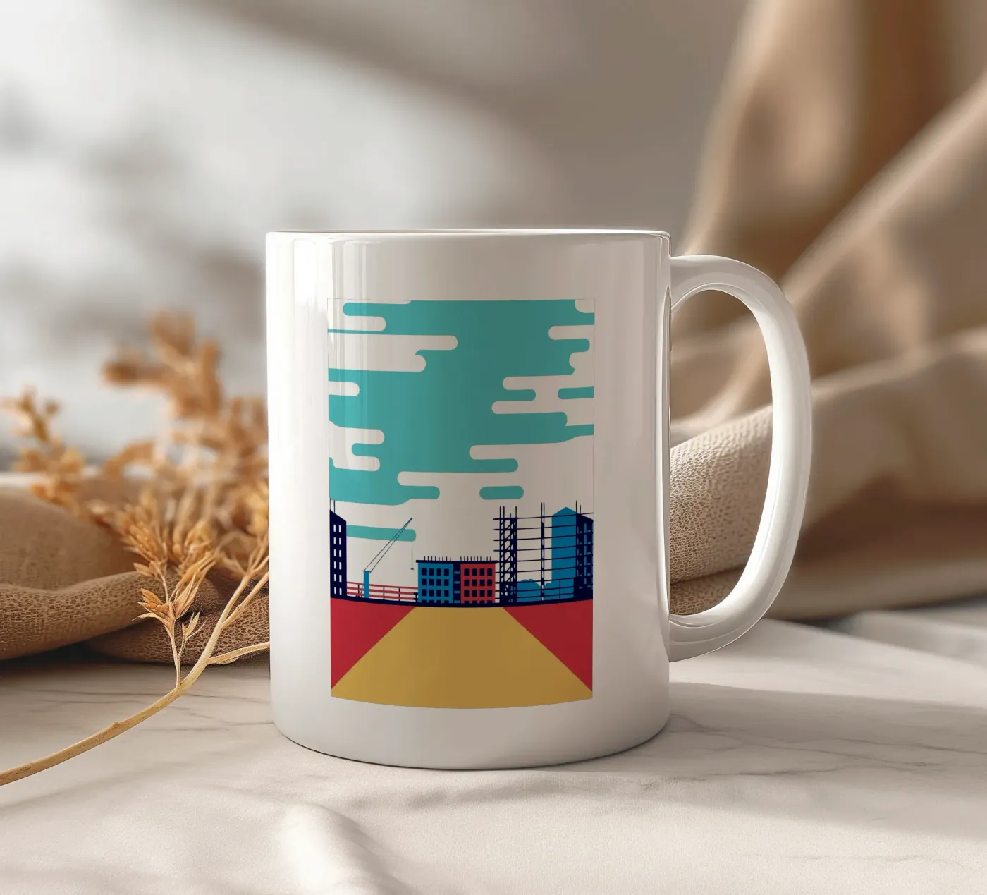 Construction ceramic mug by TODAY'S SHOP