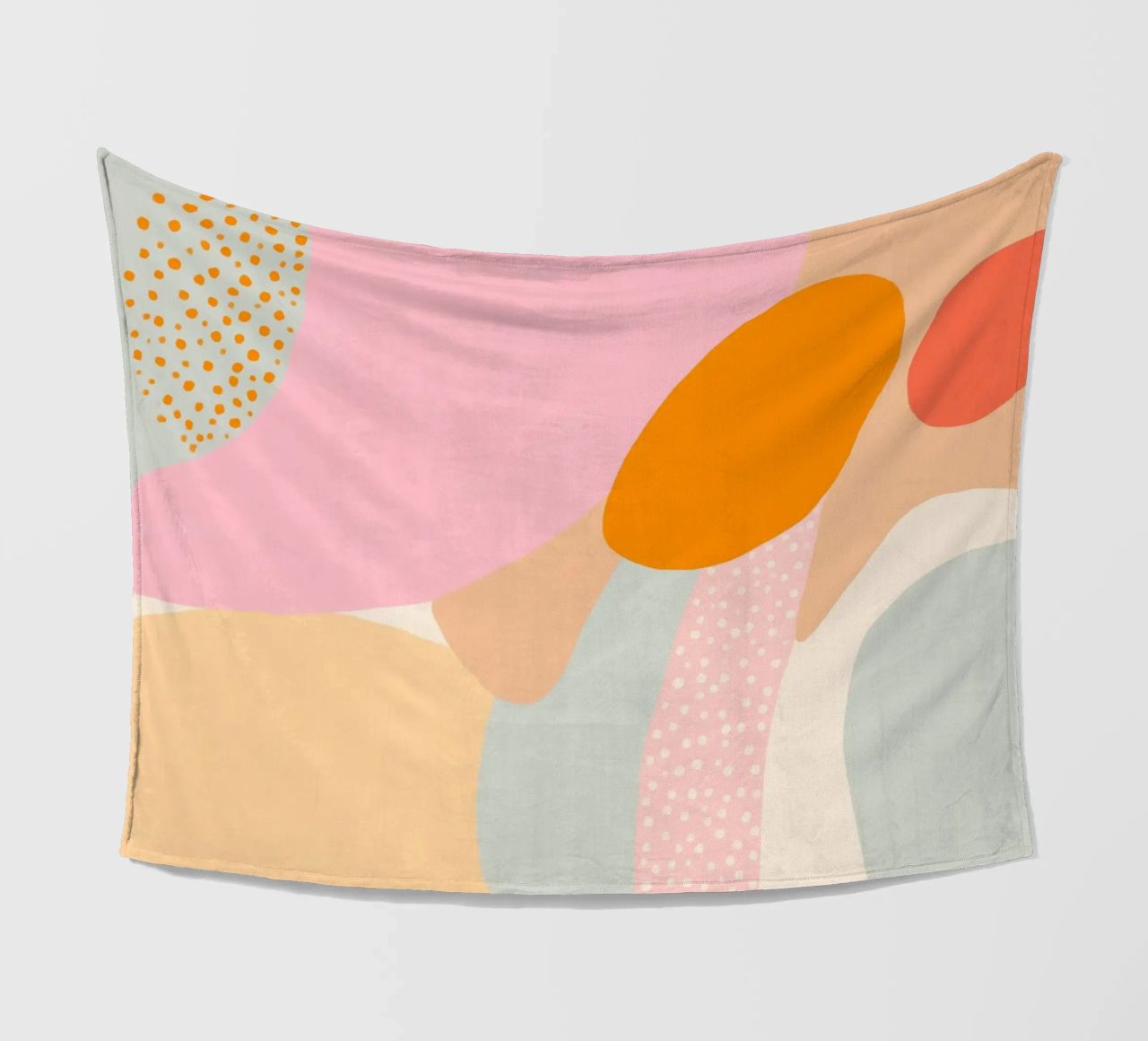 Summer blobs fleece blanket by Carinaprint