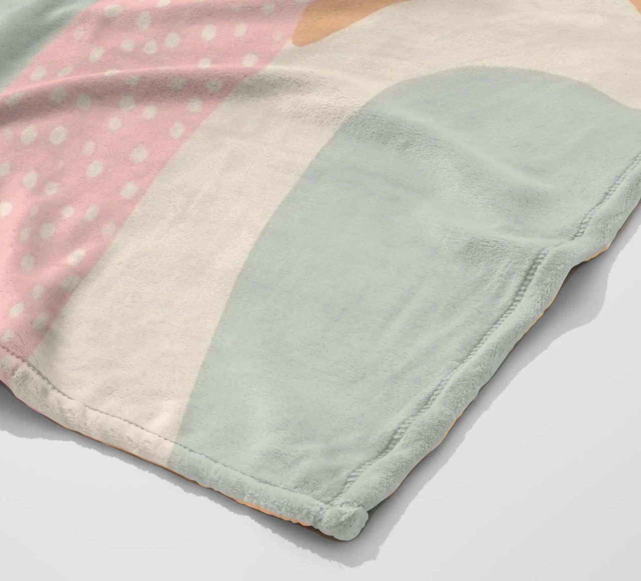Summer blobs fleece blanket by Carinaprint