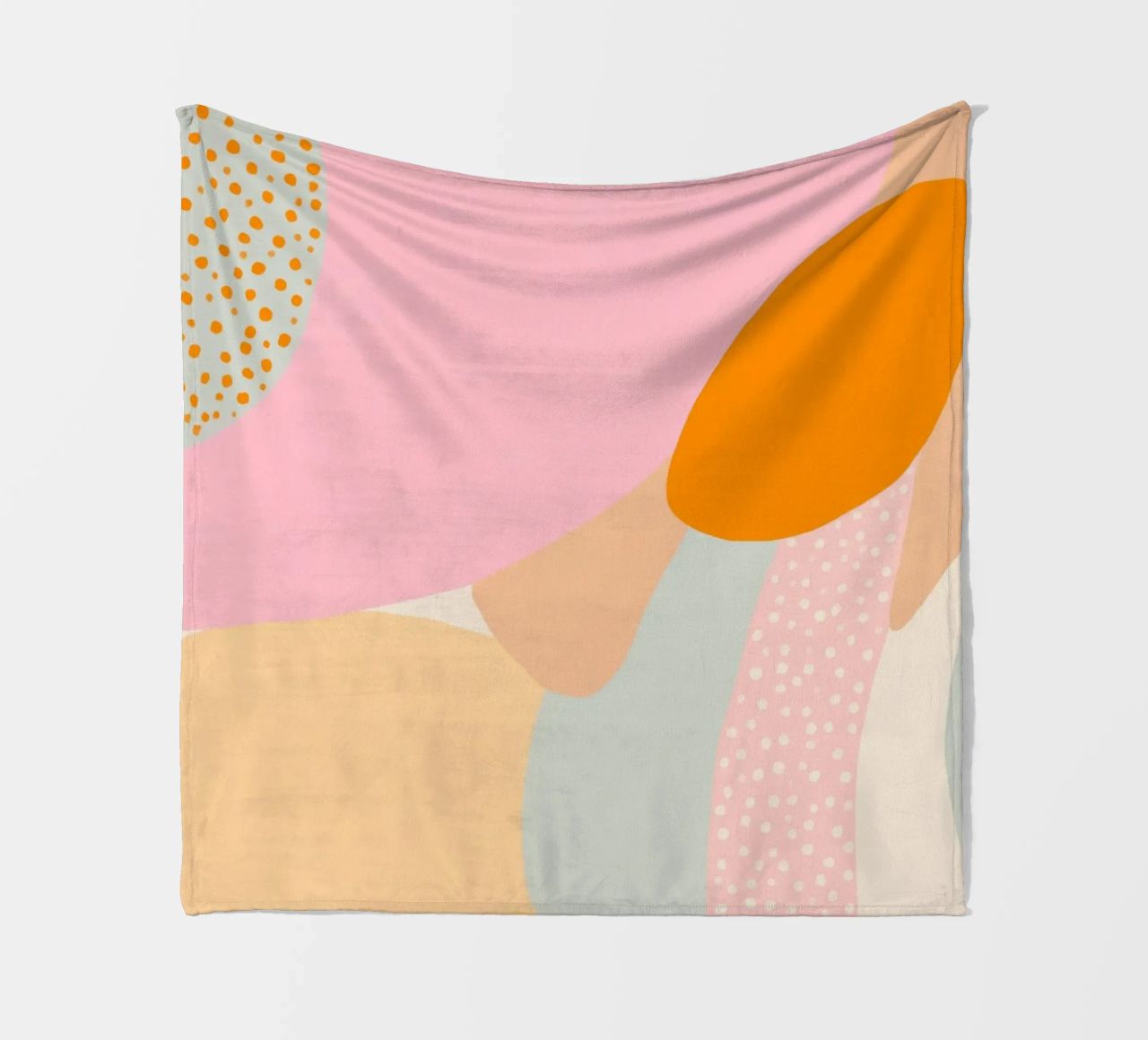 Summer blobs fleece blanket by Carinaprint