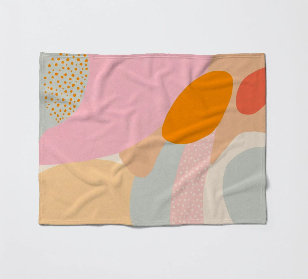Summer blobs fleece blanket by Carinaprint