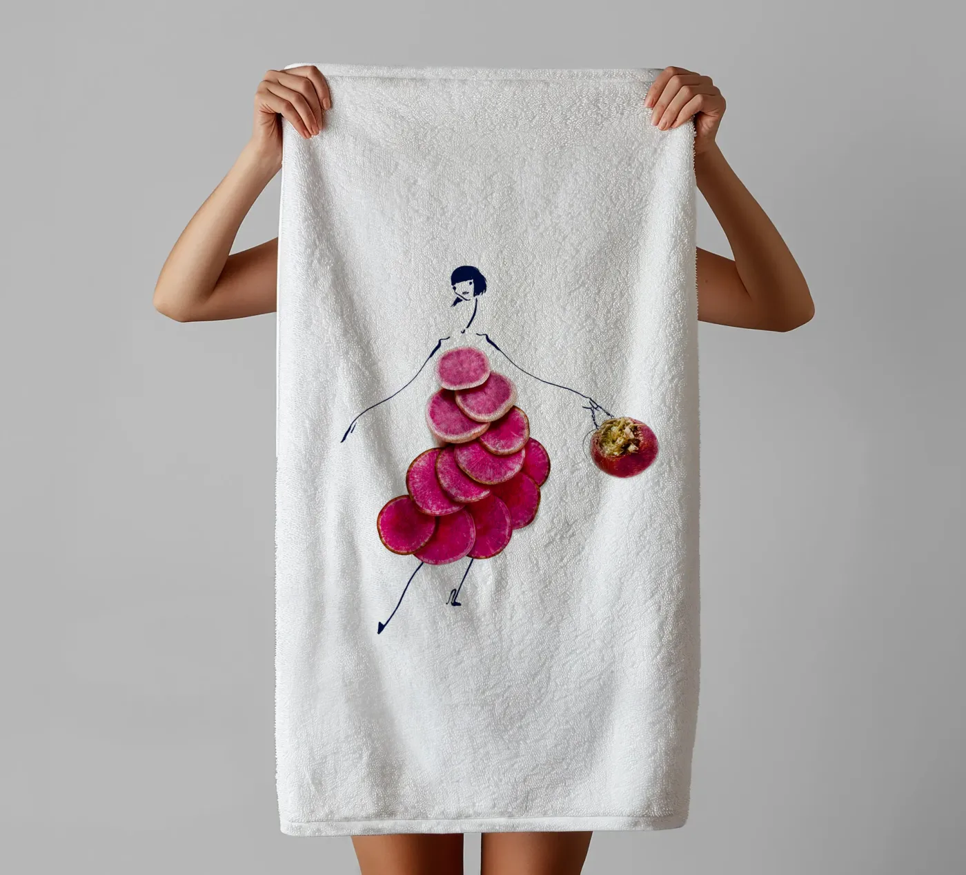 Beet Me towel by Gretchen Roehrs
