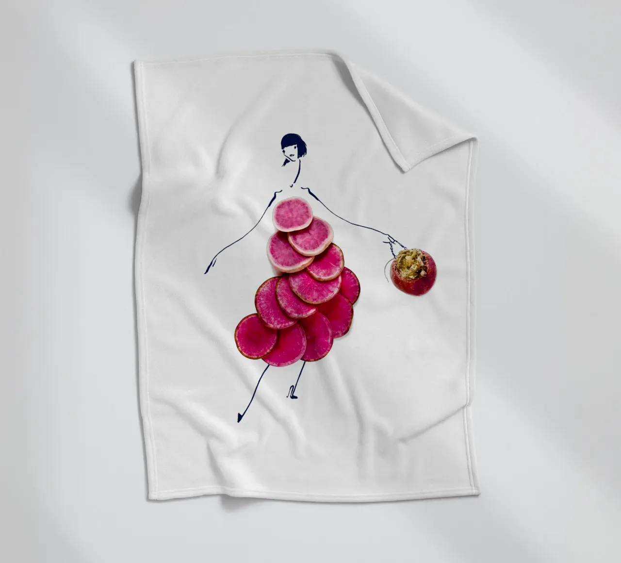 Beet Me fleece blanket by Gretchen Roehrs