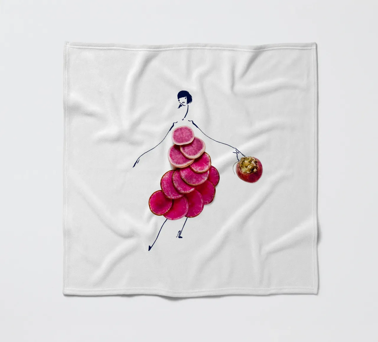 Beet Me fleece blanket by Gretchen Roehrs