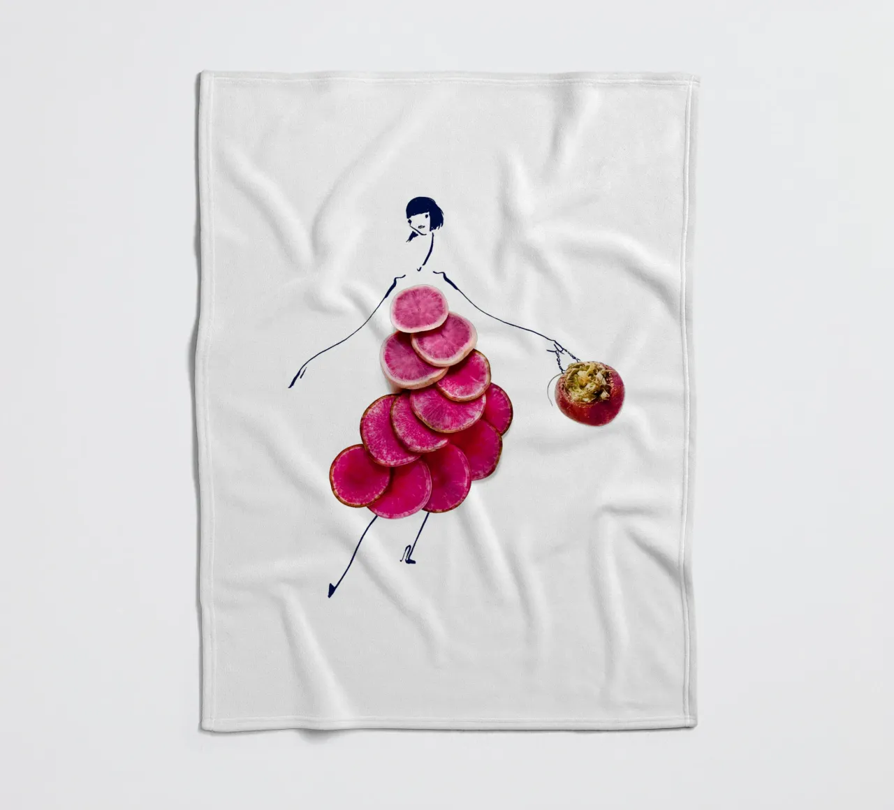 Beet Me fleece blanket by Gretchen Roehrs