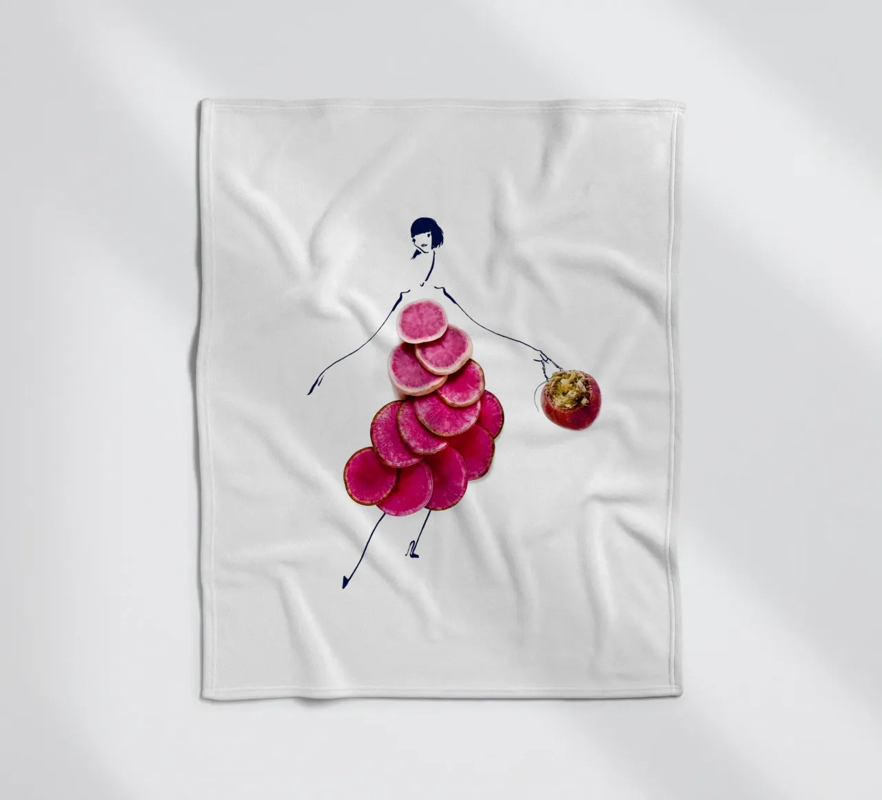 Beet Me fleece blanket by Gretchen Roehrs