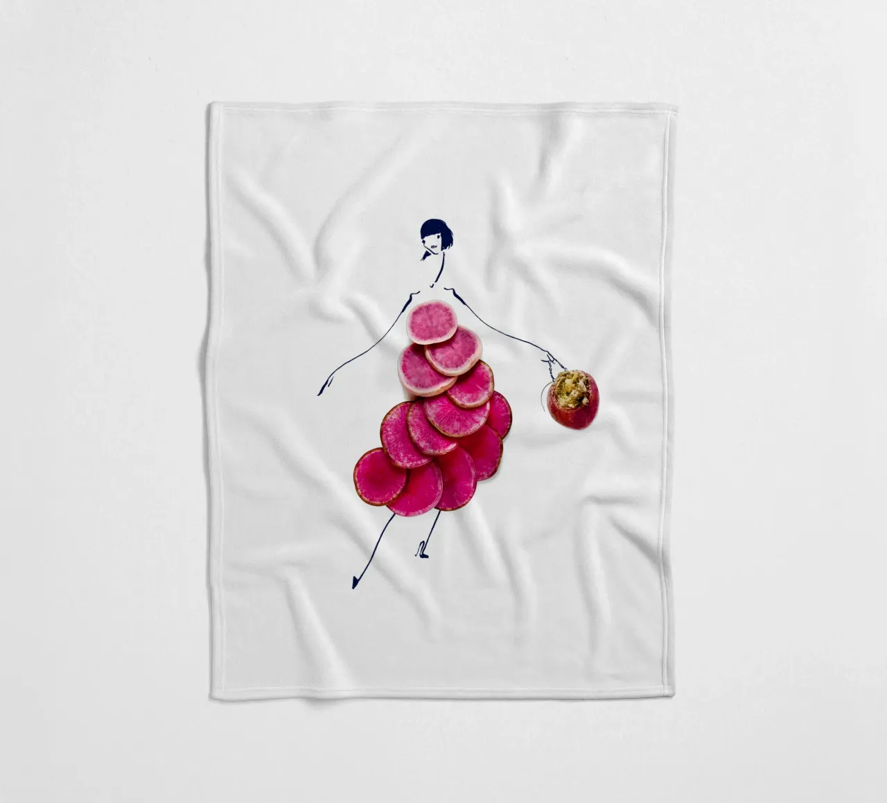 Beet Me fleece blanket by Gretchen Roehrs