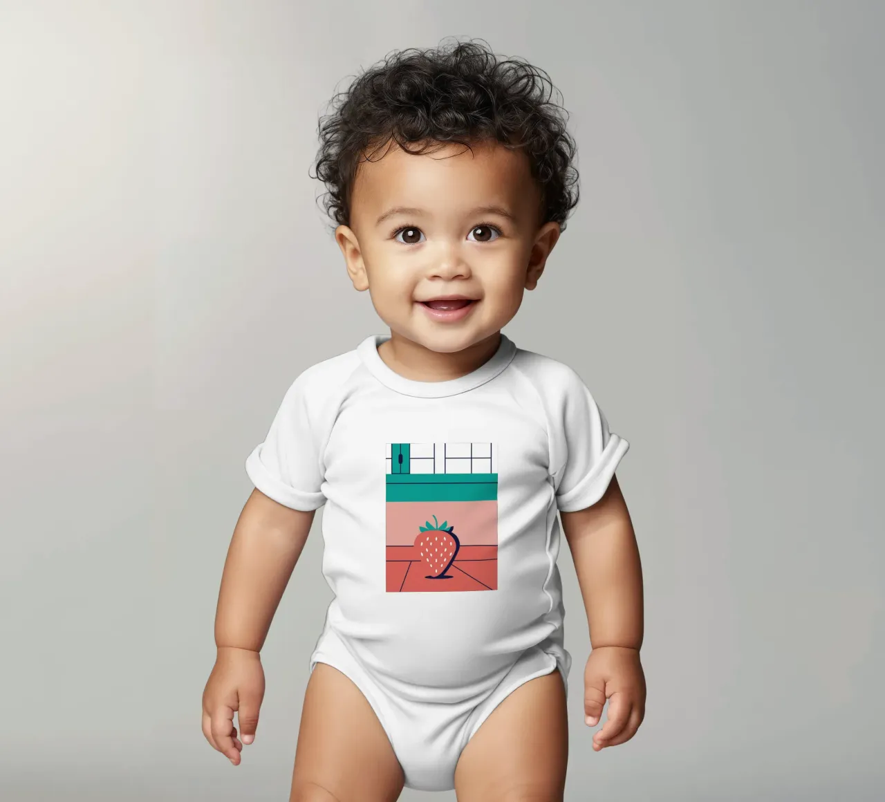 Strawberry Fruit short-sleeve baby romper by TODAY'S SHOP