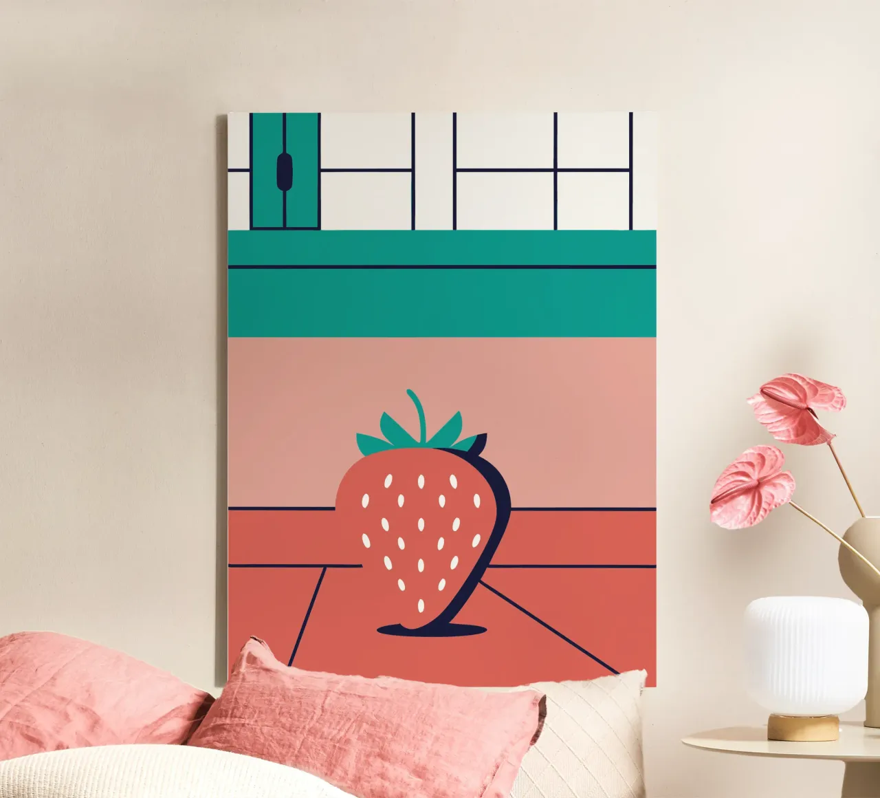 Frutta alla fragola tela con Cornice a cassetta da TODAY'S SHOP