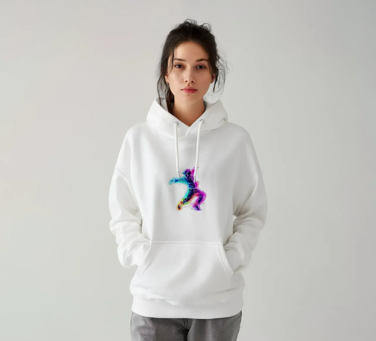 Ballerina al neon stile retrò di tendenza felpa con cappuccio da Urban Life