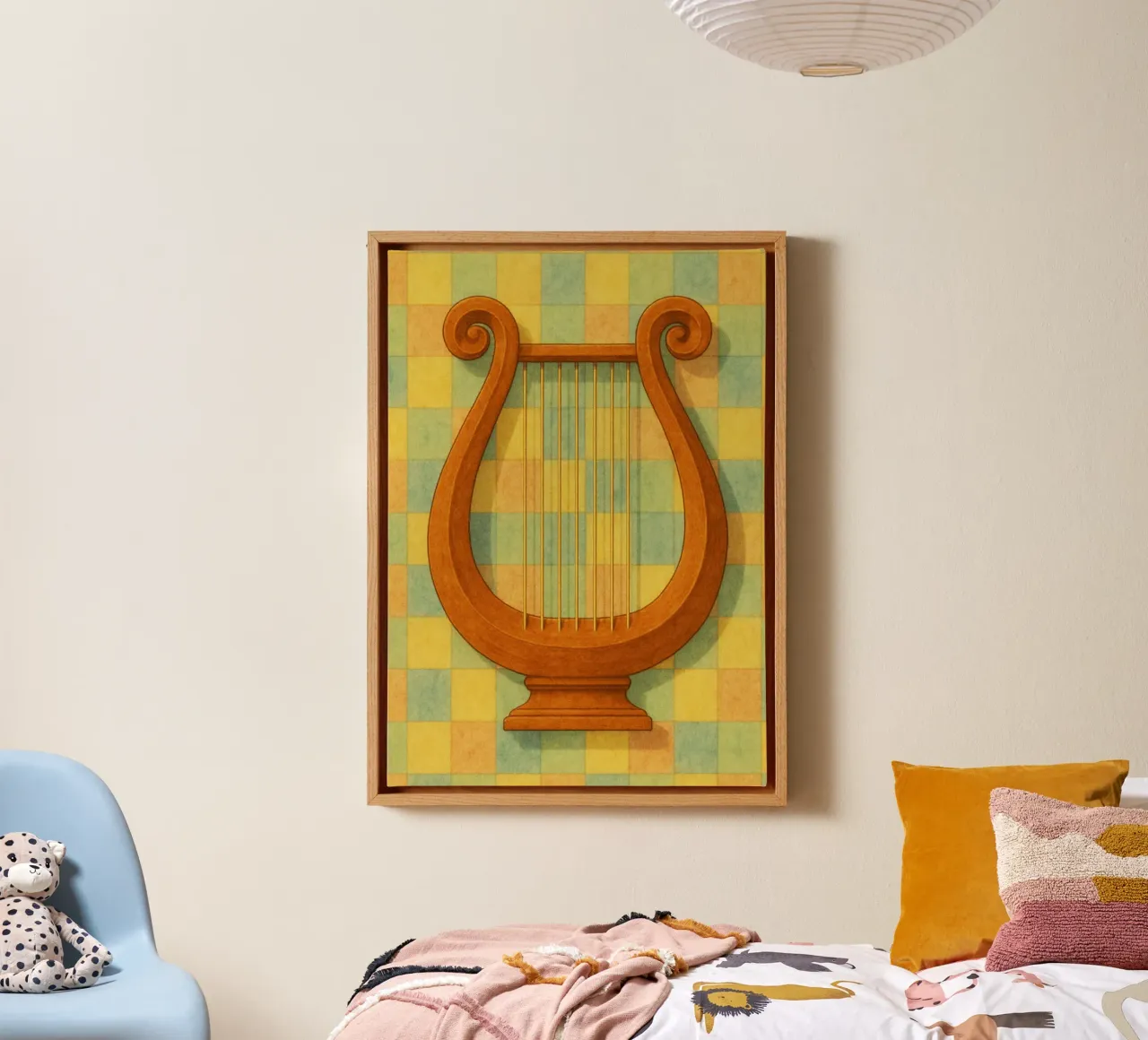 lyre imagination painting drawing art canvas with Floater frame by the gendels