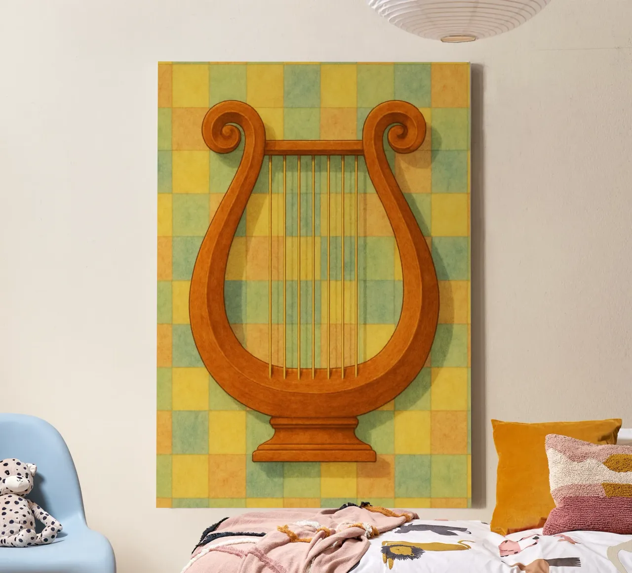 lyre imagination painting drawing art canvas with Floater frame by the gendels