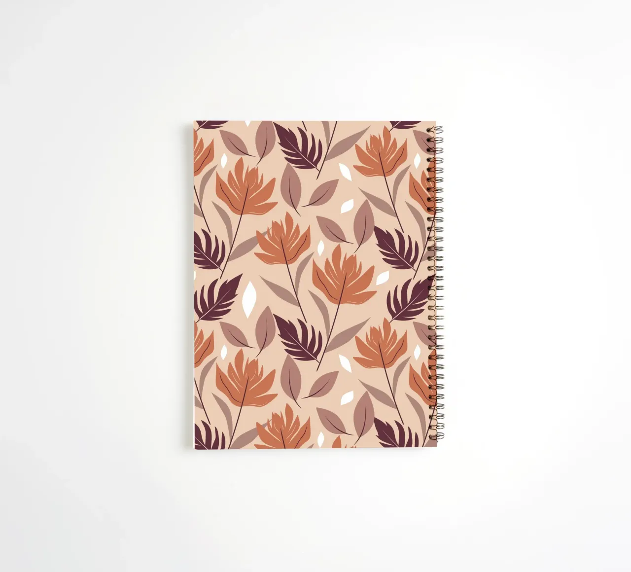 Rust & Mocha Leaves spiral notebook by Kintsugi99