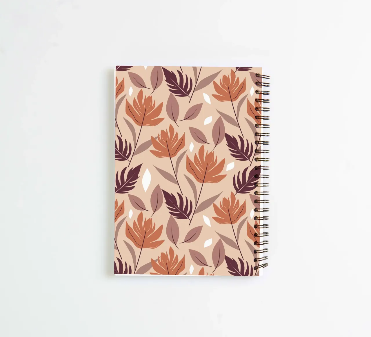 Rust & Mocha Leaves spiral notebook by Kintsugi99