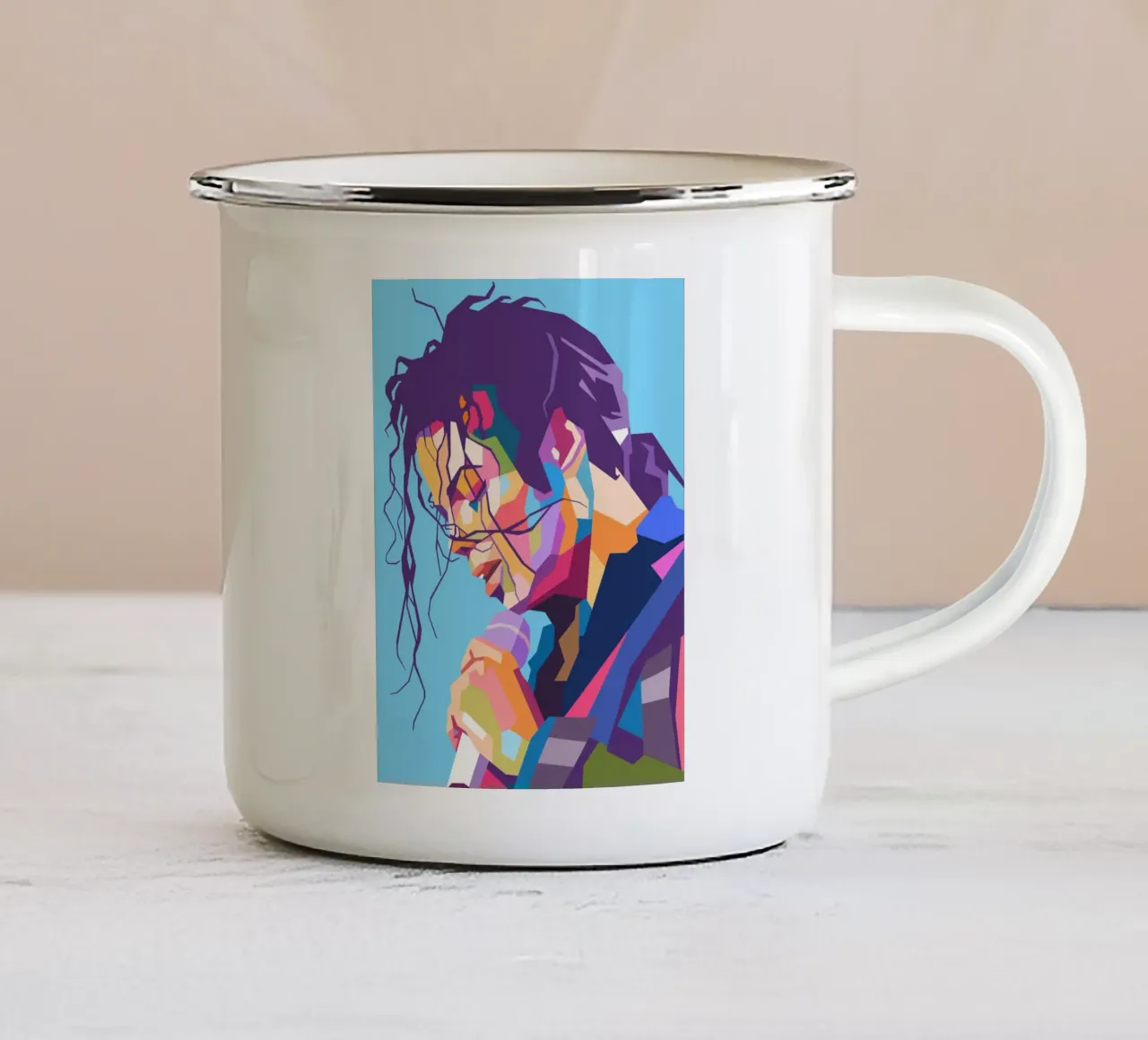 Michael Jackson, cantante iconico tazza in smalto da Hantamrata