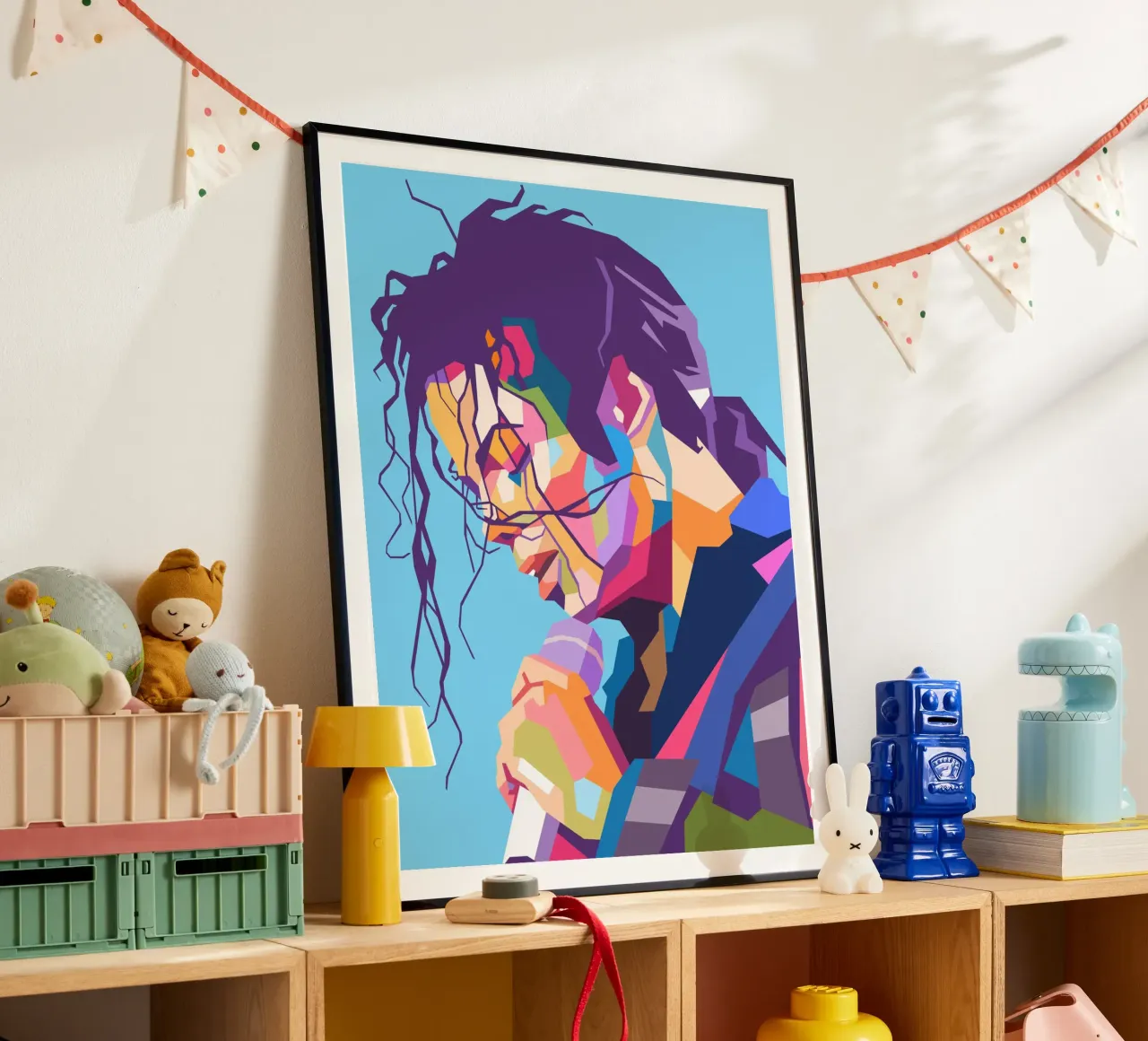 Michael Jackson, cantante iconico poster con telaio in legno da Hantamrata