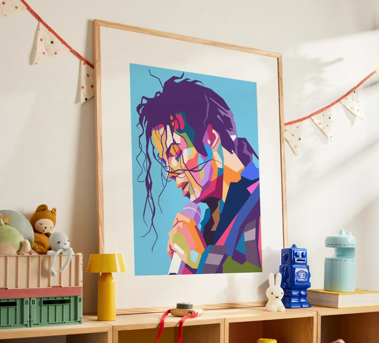 Michael Jackson, cantante iconico poster con telaio in legno da Hantamrata