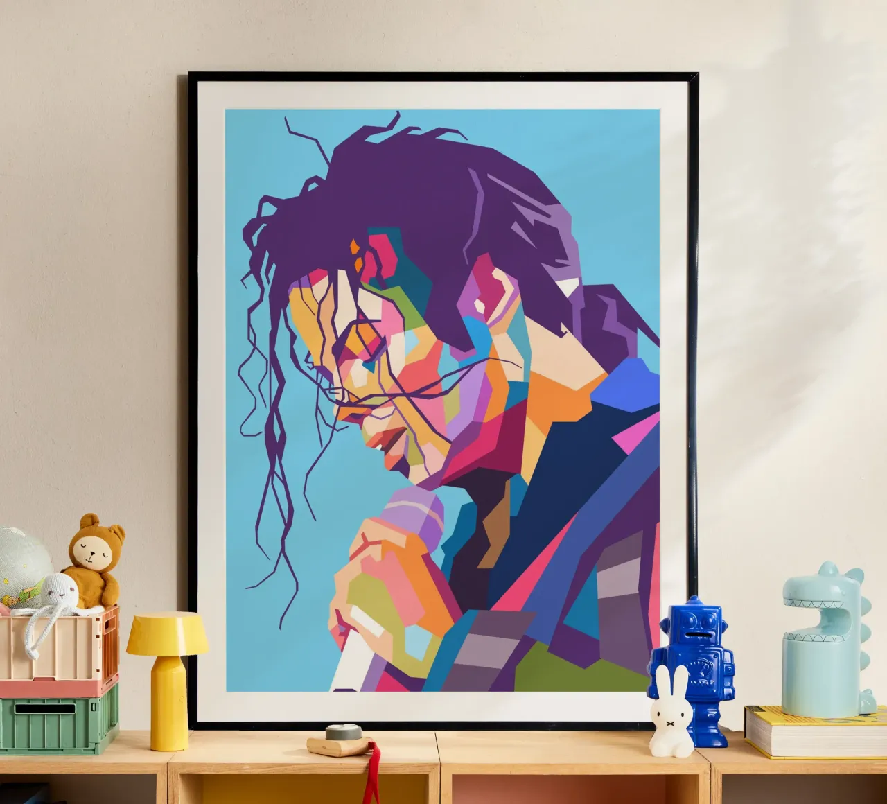 Michael Jackson, cantante iconico poster con telaio in legno da Hantamrata
