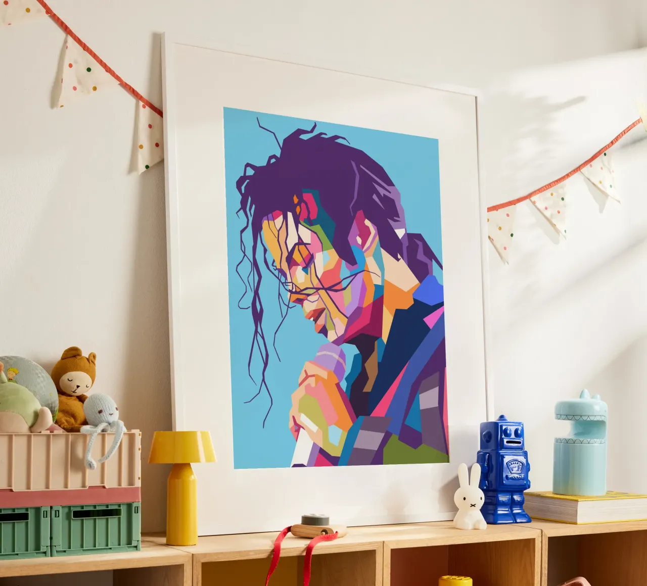 Michael Jackson, cantante iconico poster con telaio in legno da Hantamrata