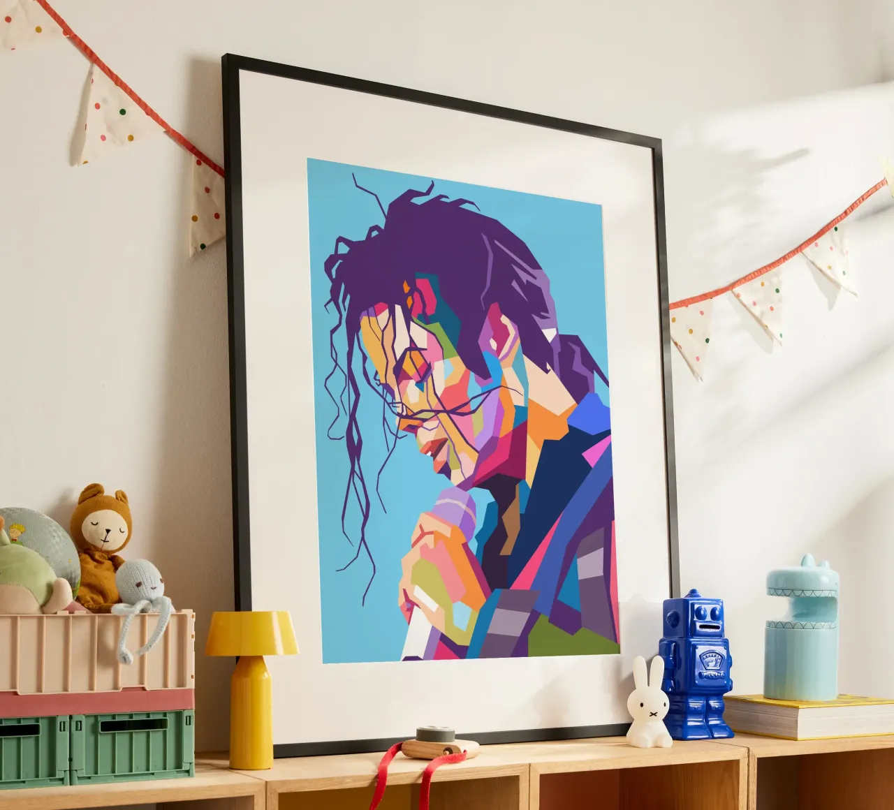 Michael Jackson, cantante iconico poster con telaio in legno da Hantamrata