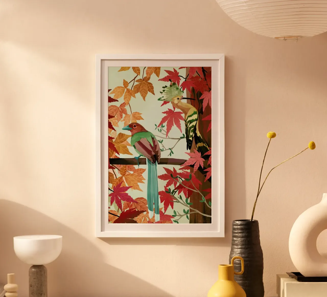 Birds Of Autumn poster con telaio in plastica da Goed Blauw