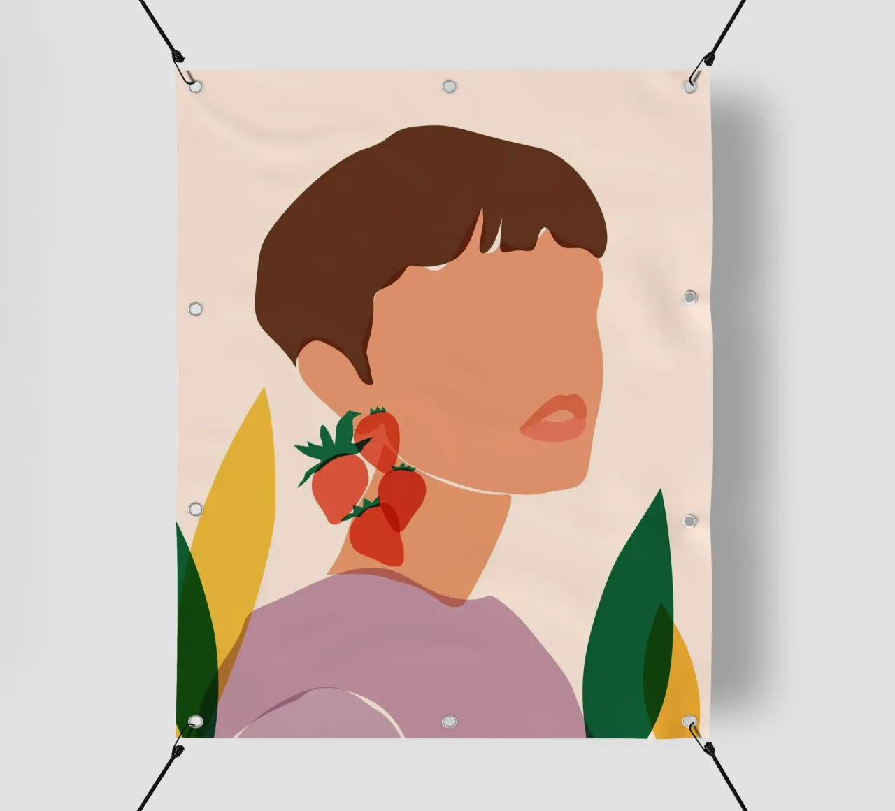 Orecchini a forma di fragola telo in pvc da Kintsugi99